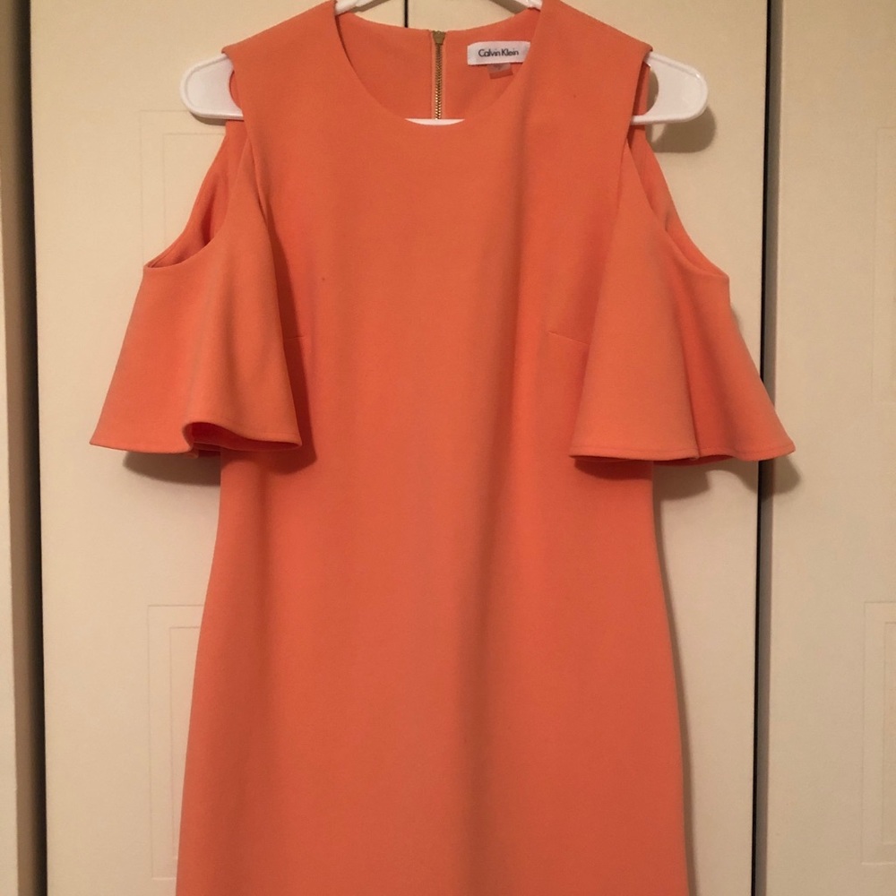 Calvin Klein formal peach dress